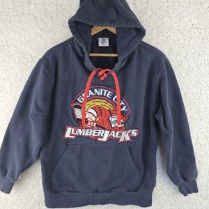 Vintage Granite City Lumberjacks Hoodie Jersey NA3HL Men's Medium Sportco Auth